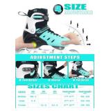 Brand New Nattork Inline Skates for Boys and Girls Adjustable 4 Sizes Youth Large Sizes 3-6 Teal $49.99 Retail *B