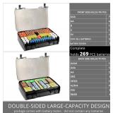 Brand New Aptbyte Battery Organizer Storage Holder Box Case with Tester - 269 Batteries Double-Sided Variety Pack $30.99 Retail *B