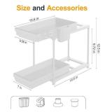New Sevenblue 2 Pack Double Sliding Under Sink Organizers and Storage White *B