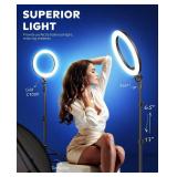 New Kaiess 10.2" Selfie Ring Light with 65" Adjustable Tripod Stand & Phone Holder for Live Stream/Makeup *B