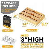 Brand New SpaceAid WrapNeat 3 in 1 Wrap Organizer with Cutter and Labels, Plastic Wrap, Aluminum Foil and Wax Bamboo Dispenser for Kitchen Storage *B