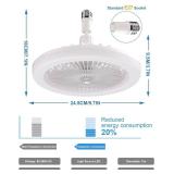 New Fan Light with Remote Control, 3 Colors 3000K-6500K Dimmable LED Light Bulb Fan E27 Screw Ceiling Fan*B