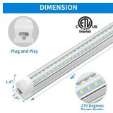 New CNSUNWAY LED Shop Light 4FT, 40W 5200LM 6500K Super Bright, T8 Integrated LED Tube Light, V Shape $69.99 Retail *B