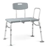 Brand New Medline Transfer Bench with Backrest for Shower and Bathtub $59.99 Retail *B