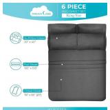 Brand New King Size Sheets Set 6 pcs Cooling Bed Sheets up to 21” Deep Pocket King Sheet Set 2500 Supreme Collection Extra Soft 100% Brushed Microfiber Hotel Luxury with Side Pocket Dark Gray $49.99