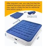 New King Air Mattress with Built in Pump 18 Inch Elevated Quick Inflation/Deflation Inflatable Bed Blue $149.99 Retail *B