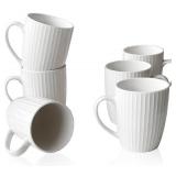 Brand New 11 Ounce Porcelain Mugs Set of 6 Coffee Mugs for Tea, Milk, Hot Cocoa White *B