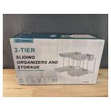 New Sevenblue 2 Pack Double Sliding Under Sink Organizers and Storage White *B