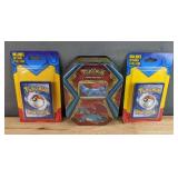 Brand New 2 Pokémon TCG Blister Packs with 1 Foil Card and Pokémon Trading Card Game Salamence Tin *N