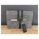 Brand New World of Journals Fabric Snap Closure Gray Felt Case with Lined Journal *N