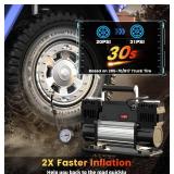 New Tozalazz 12v Air Compressor Portable, [2X Faster Inflator 11.65CFM/330L/Min] Heavy Duty Tire Pump *B