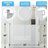 Brand New Cumbor Retractable Dog Gate for Stairs, Pet Gate 33" Tall, Extends to 55" W $49.99 Retail *B