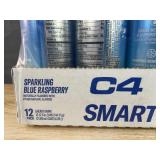24 Brand New Cellucor C4 Smart Energy Drink, Blue Raspberry Flavor Cans - 2 Cases *N