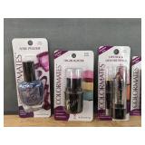 Brand New Colormates Makeup Nail Polish, Highlighter, Lipstick & Lipliner Pencil, Mirror Case and Lip Crayon *N