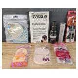 Brand New Beauty 360 Facial Cleansing Sponge, Masque Bar Charcoal Sheet Mask, BYS Makeup Setting Spray, Daily Mirra Brow Brush and Stencil Set, SM Retractable Power Brush, Round Foundation Sponge, Tea