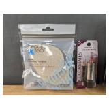 Brand New Colormates Makeup Lipstick & Lipliner Pencil, Nail Polish, Lipstick, Beauty 360 Facial Cleansing Sponge and Makeup Brushes in Keepsake Tin *N