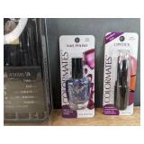Brand New Colormates Makeup Lipstick & Lipliner Pencil, Nail Polish, Lipstick, Beauty 360 Facial Cleansing Sponge and Makeup Brushes in Keepsake Tin *N