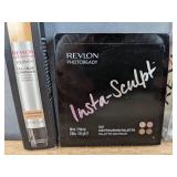 Brand New Revlon Concealer, Insta-sculpt Contouring Palette, Lash Jewels Eye Accents, Color Stay Mineral Lipglaze, Gel Eyeliner and Color Stay Brow Mousse *N