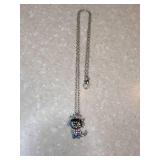 New Kitten Necklace With Colorful Stones *P