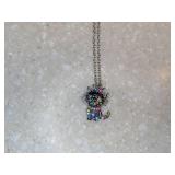 New Kitten Necklace With Colorful Stones *P