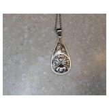 New Cutout Pear Shaped Necklace And Pierced Earrings Silvery *P