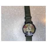 New Digital Quartz Watch Green Band PU Leather *P