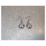 New Tree Of Life Glass Cabochon Alloy Necklace Pierced Earrings Bangle Set Silvery *P