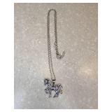 New Sparkling Rhinestone Horse Necklace Silvery *P