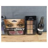 Brand New BYS Cosmetic Liquid Lipstick, Glitter Glitz Palette, Glitter Face & Body Kit, Crème Contour Kit and Makeup Setting Spray *N