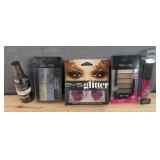 Brand New BYS Cosmetics includes Finishing Spray, Glitter Eye Shadow, Eye Shadow, and Liquid Velvet Lipstick *N