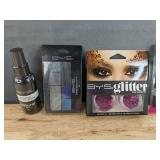 Brand New BYS Cosmetics includes Finishing Spray, Glitter Eye Shadow, Eye Shadow, and Liquid Velvet Lipstick *N