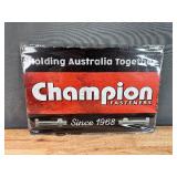 Brand New Champion Spark Fasteners Aluminum Sign *N