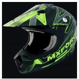 Brand New MX Force MHS39 X-1 Motocross Helmet - Black & Green - Adult Size XL *N