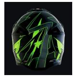 Brand New MX Force MHS39 X-1 Motocross Helmet - Black & Green - Adult Size XL *N