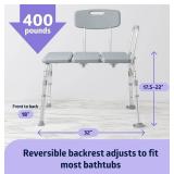 Brand New Medline Transfer Bench with Backrest for Shower and Bathtub $59.99 Retail *B