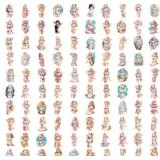 100 Brand New Bikini Cartoon Character Stickers *N