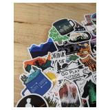100 New Adventure and Camping Theme Aesthetic Stickers for Water Bottles, Laptops, Scrapbooking Etc *E