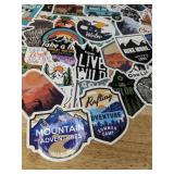 100 New Adventure and Camping Theme Aesthetic Stickers for Water Bottles, Laptops, Scrapbooking Etc *E