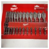 New Milwaukee 13 Piece Flat Boring Set 1/4