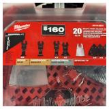 New Milwaukee 20 Piece Multi-Tool Blade Set Universal Fit Wood Hardwood Multi Material And Specialty In Hard Case