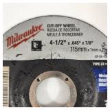 Lot Of Seven Open Box Milwaukee Cut-Off Wheels 4-1/2" Type 27 Metal/Stainless Excellent Condition