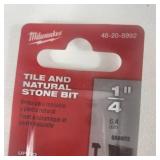 Lot Of Five New Milwaukee Tile And Natural Stone Bit 1/4" 48-20-8992