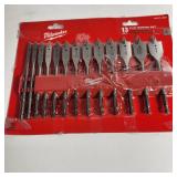Milwaukee Flat Boring Set 13 Piece 1/4"-1" 48-27-1520 Open Package