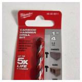 Miscellaneous Milwaukee Items Open Packages Hammer Drill Bit 1/4", 4 Piece Screw Extractor, Utility Blades And 6in1 Utility Knife