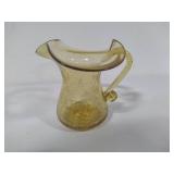 Amber Gold Crackle Flare Pitcher