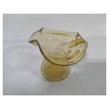 Amber Gold Crackle Flare Pitcher