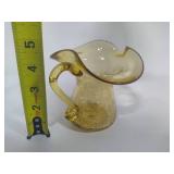 Amber Gold Crackle Flare Pitcher