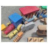 Wood Circus Train Set & Airplanes