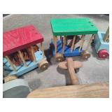 Wood Circus Train Set & Airplanes