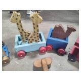 Wood Circus Train Set & Airplanes